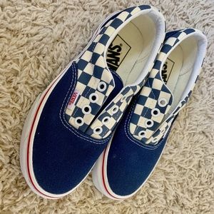 VANS Old Skool Blue & White Checkered Skate Shoes